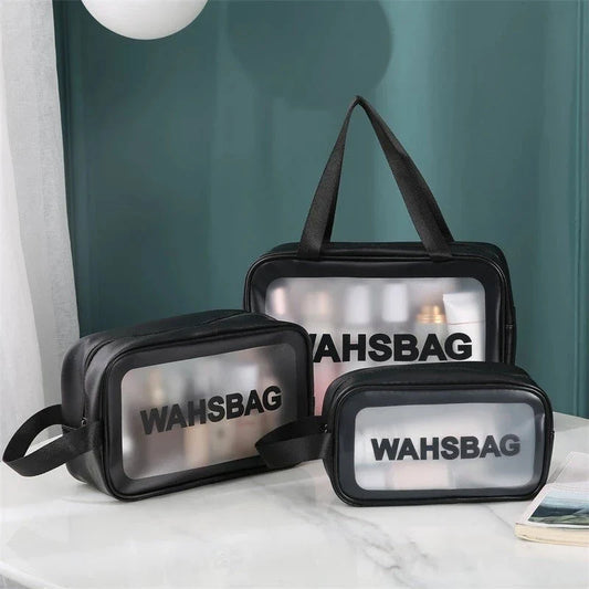 Set of 3 Transparent Waterproof Makeup Wash Bags