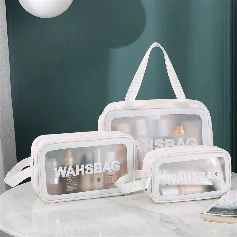 Set of 3 Transparent Waterproof Makeup Wash Bags